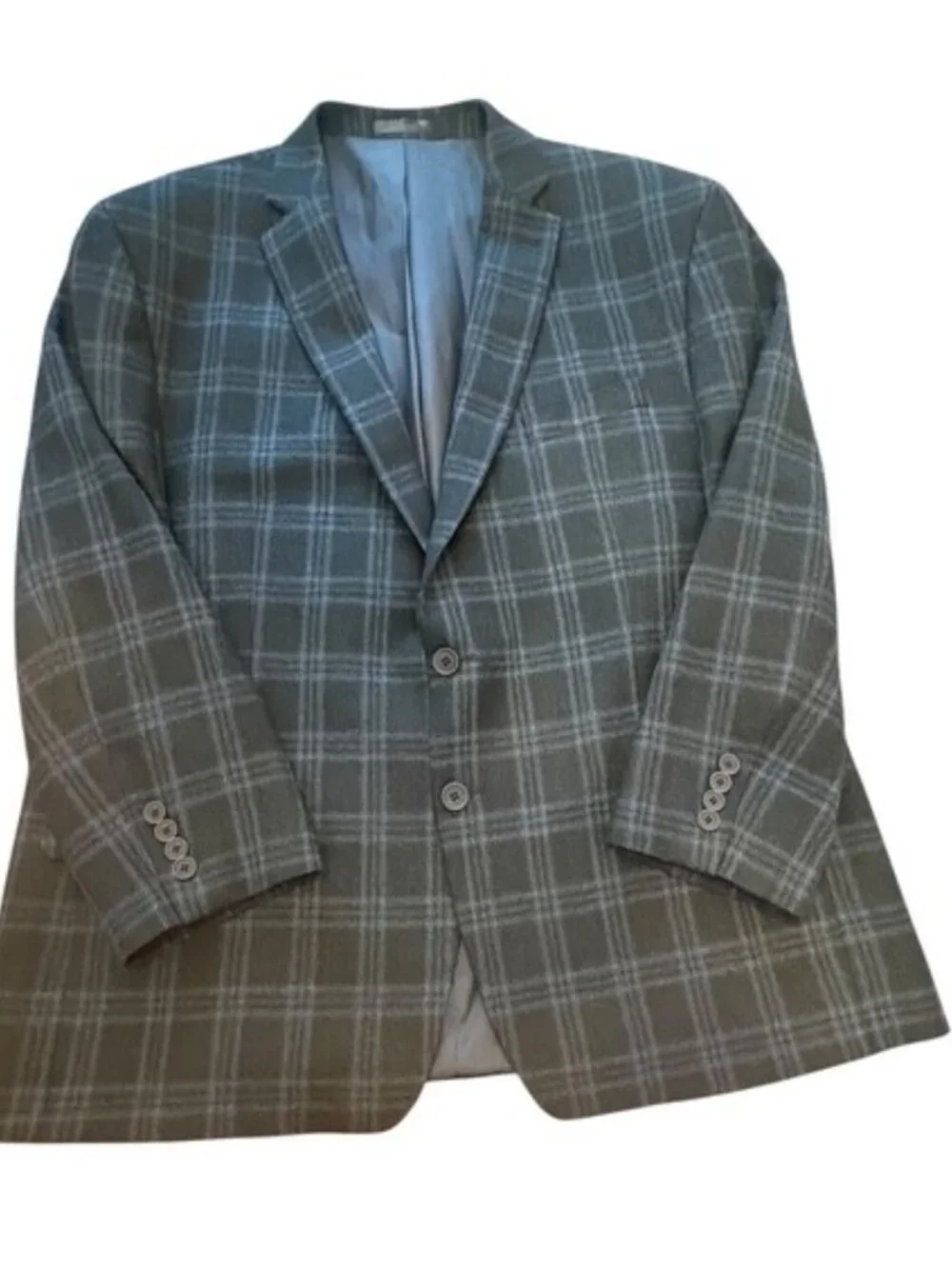 100% Wool Windowpane-Michael Kors Sport Coat/Blazer-Blue/Gray Sz 48R